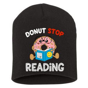 Donut Stop Reading Funny Book Readers Girls Short Acrylic Beanie