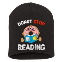 Donut Stop Reading Funny Book Readers Girls Short Acrylic Beanie