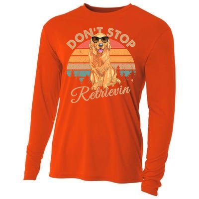 Dont Stop Retrievin Retro Golden Retriever Gift Cooling Performance Long Sleeve Crew