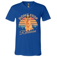 Dont Stop Retrievin Retro Golden Retriever Gift V-Neck T-Shirt