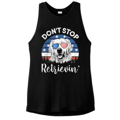 Dont Stop Retrieving Golden Retriever Sunglass Usa Gift Ladies PosiCharge Tri-Blend Wicking Tank