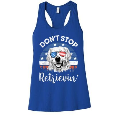 Dont Stop Retrieving Golden Retriever Sunglass Usa Gift Women's Racerback Tank