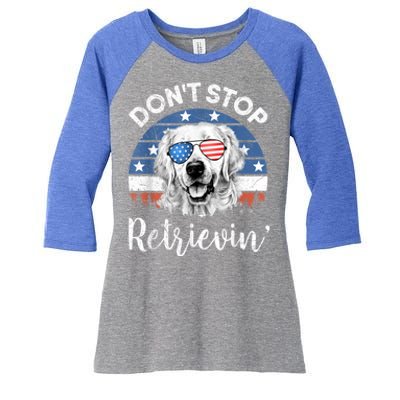 Dont Stop Retrieving Golden Retriever Sunglass Usa Gift Women's Tri-Blend 3/4-Sleeve Raglan Shirt