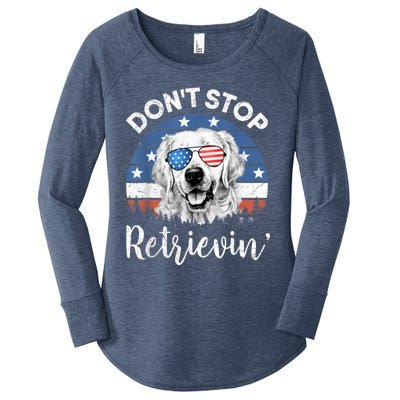 Dont Stop Retrieving Golden Retriever Sunglass Usa Gift Women's Perfect Tri Tunic Long Sleeve Shirt