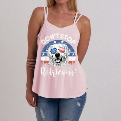 Dont Stop Retrieving Golden Retriever Sunglass Usa Gift Women's Strappy Tank