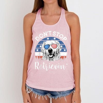 Dont Stop Retrieving Golden Retriever Sunglass Usa Gift Women's Knotted Racerback Tank