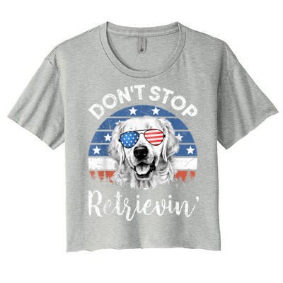 Dont Stop Retrieving Golden Retriever Sunglass Usa Gift Women's Crop Top Tee