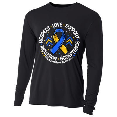 Down Syndrome Respect Support Down Syndrome Awareness Cooling Performance Long Sleeve Crew