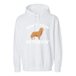 Dont Stop Retrieving Gift Golden Retriever Gift Garment-Dyed Fleece Hoodie