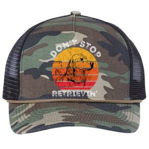 DonT Stop Retrieving Funny Golden Retriever Dog Owner Retro Rope Trucker Hat Cap