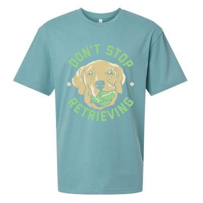 Dont Stop Retrieving Gift Retro Golden Retriever Funny Gift Sueded Cloud Jersey T-Shirt