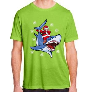 Dabbing Santa Riding Shark Christmas Gift Gift Adult ChromaSoft Performance T-Shirt