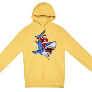 Dabbing Santa Riding Shark Christmas Gift Gift Premium Pullover Hoodie