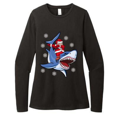 Dabbing Santa Riding Shark Christmas Gift Gift Womens CVC Long Sleeve Shirt