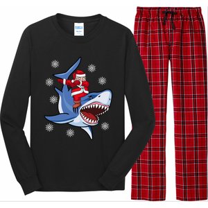 Dabbing Santa Riding Shark Christmas Gift Gift Long Sleeve Pajama Set