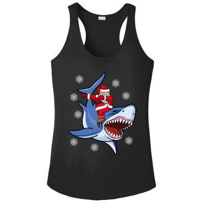 Dabbing Santa Riding Shark Christmas Gift Gift Ladies PosiCharge Competitor Racerback Tank