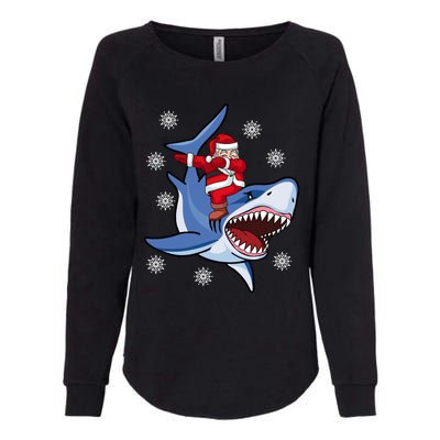 Dabbing Santa Riding Shark Christmas Gift Gift Womens California Wash Sweatshirt