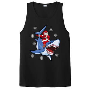 Dabbing Santa Riding Shark Christmas Gift Gift PosiCharge Competitor Tank