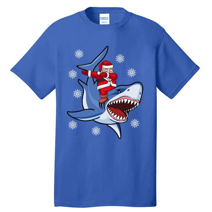 Dabbing Santa Riding Shark Christmas Gift Gift Tall T-Shirt