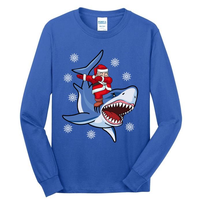 Dabbing Santa Riding Shark Christmas Gift Gift Tall Long Sleeve T-Shirt