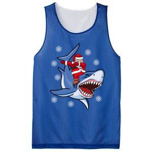 Dabbing Santa Riding Shark Christmas Gift Gift Mesh Reversible Basketball Jersey Tank