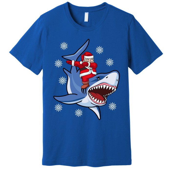 Dabbing Santa Riding Shark Christmas Gift Gift Premium T-Shirt