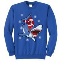 Dabbing Santa Riding Shark Christmas Gift Gift Tall Sweatshirt