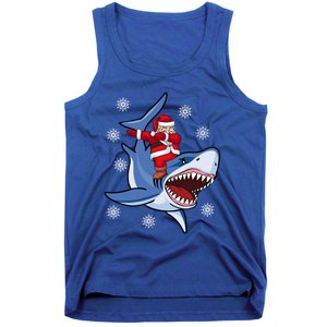 Dabbing Santa Riding Shark Christmas Gift Gift Tank Top