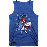 Dabbing Santa Riding Shark Christmas Gift Gift Tank Top