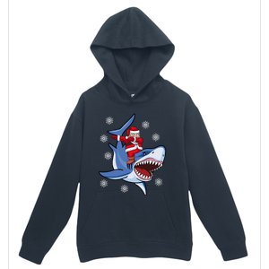 Dabbing Santa Riding Shark Christmas Gift Gift Urban Pullover Hoodie