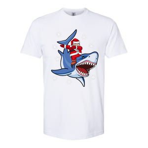 Dabbing Santa Riding Shark Christmas Gift Gift Softstyle CVC T-Shirt