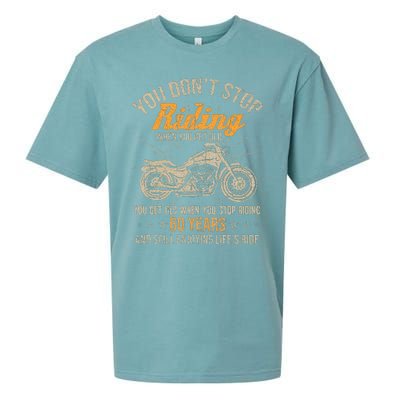 DonT Stop Riding When You Get Old Motorcycle 60th Birthday Sueded Cloud Jersey T-Shirt