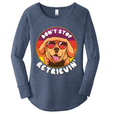 Dont Stop Retrievin Funny Retriever Dog Pun Quote Humor Gift Women's Perfect Tri Tunic Long Sleeve Shirt