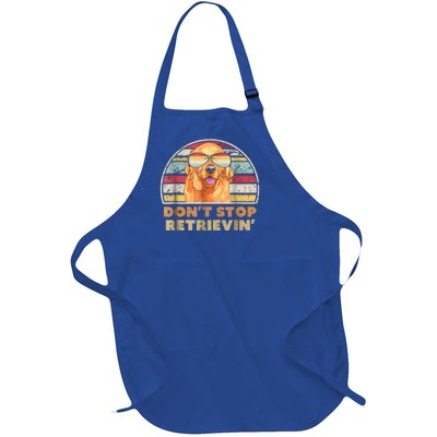 Dont Stop Retrieving Great Gift Retro Golden Retriever Funny Gift Full-Length Apron With Pockets