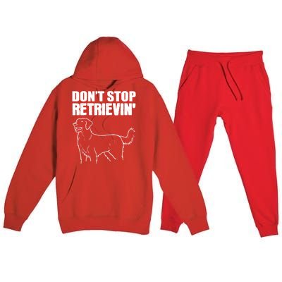 Dont Stop Retrievin Veterinarian Great Gift Premium Hooded Sweatsuit Set