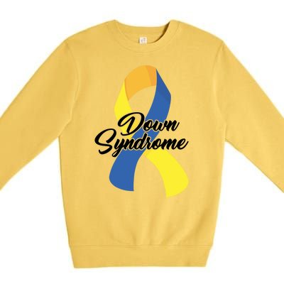 Down Syndrome Ribbon Awareness Premium Crewneck Sweatshirt