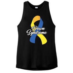 Down Syndrome Ribbon Awareness Ladies PosiCharge Tri-Blend Wicking Tank