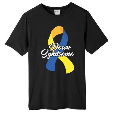 Down Syndrome Ribbon Awareness Tall Fusion ChromaSoft Performance T-Shirt