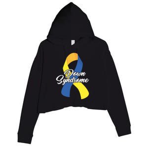 Down Syndrome Ribbon Awareness Crop Fleece Hoodie