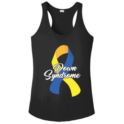 Down Syndrome Ribbon Awareness Ladies PosiCharge Competitor Racerback Tank