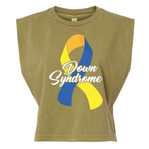 Down Syndrome Ribbon Awareness Garment-Dyed Women's Muscle Tee