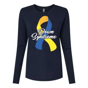 Down Syndrome Ribbon Awareness Womens Cotton Relaxed Long Sleeve T-Shirt