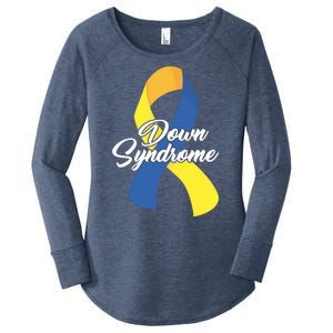 Down Syndrome Ribbon Awareness Women's Perfect Tri Tunic Long Sleeve Shirt