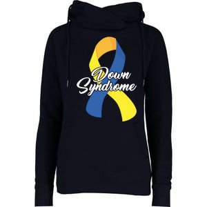 Down Syndrome Ribbon Awareness Womens Funnel Neck Pullover Hood