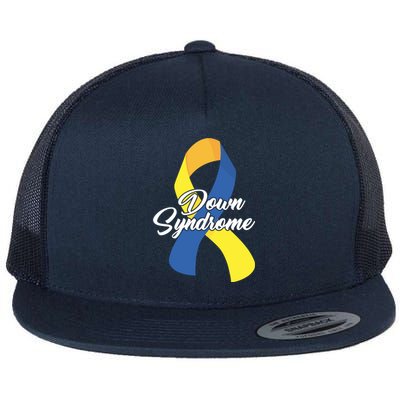 Down Syndrome Ribbon Awareness Flat Bill Trucker Hat