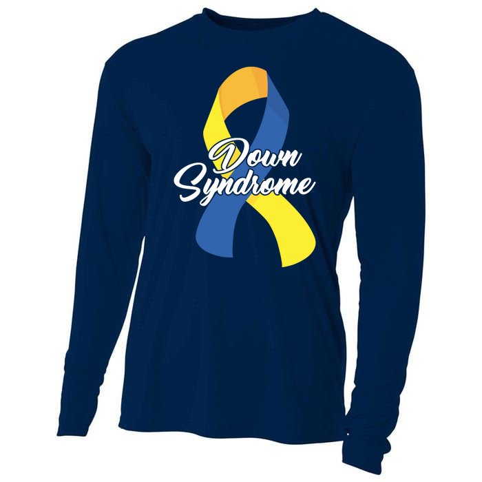 Down Syndrome Ribbon Awareness Cooling Performance Long Sleeve Crew