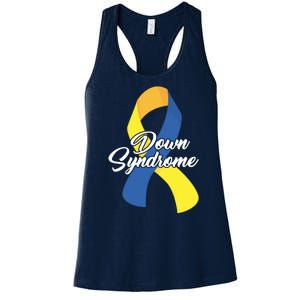 Down Syndrome Ribbon Awareness Women's Racerback Tank