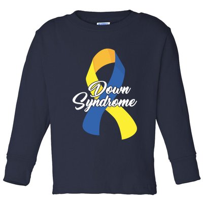 Down Syndrome Ribbon Awareness Toddler Long Sleeve Shirt