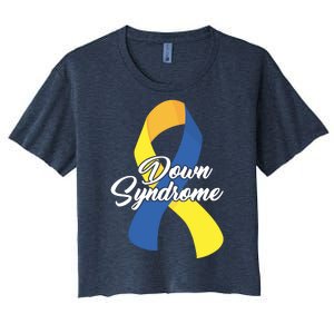 Down Syndrome Ribbon Awareness Women's Crop Top Tee