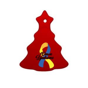 Down Syndrome Ribbon Awareness Ceramic Tree Ornament